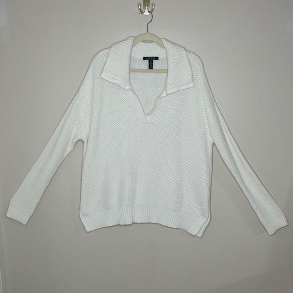 Lauren Ralph Lauren Sweaters - Lauren Ralph Lauren V-Neck Sweater in White Size XL